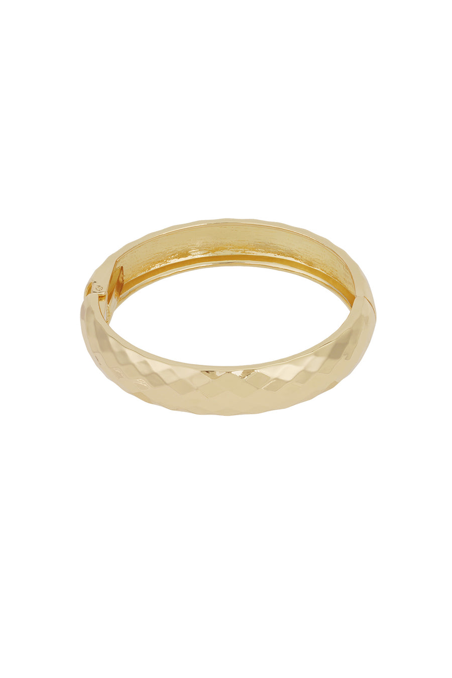 Bracelet jonc en alliage de métal à forme organique pour femme – couleur or