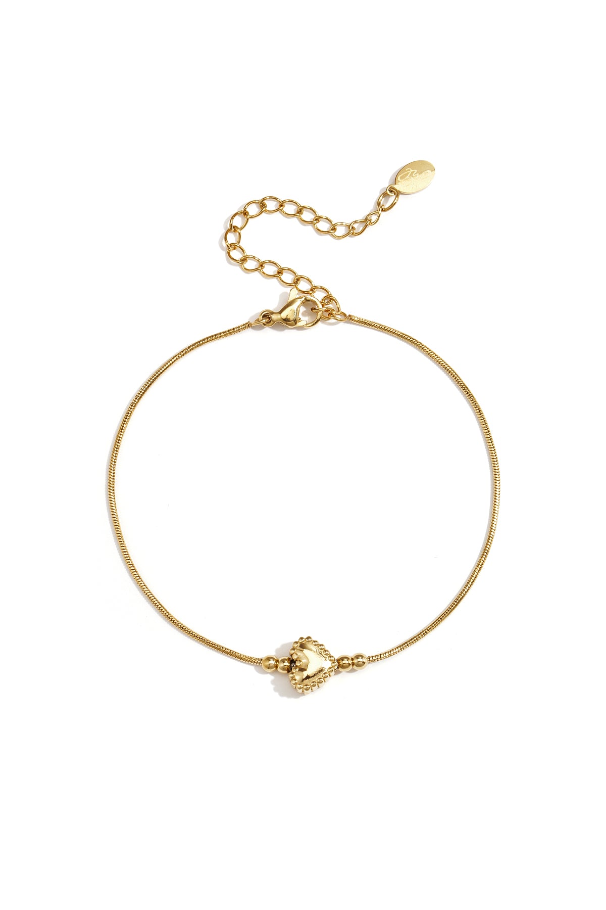 Minimalistische armband met versierd hartje