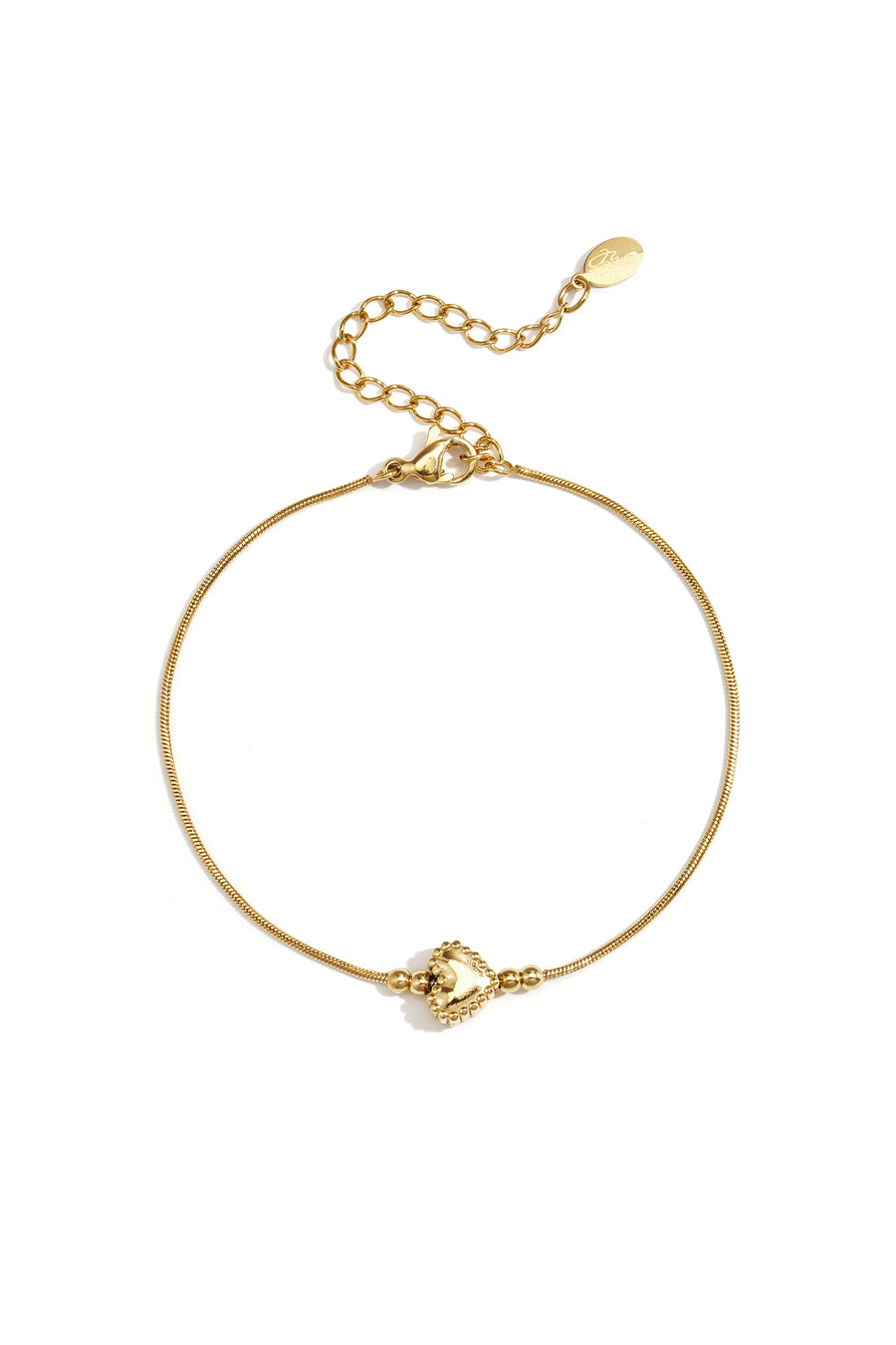 Minimalistische armband met versierd hartje