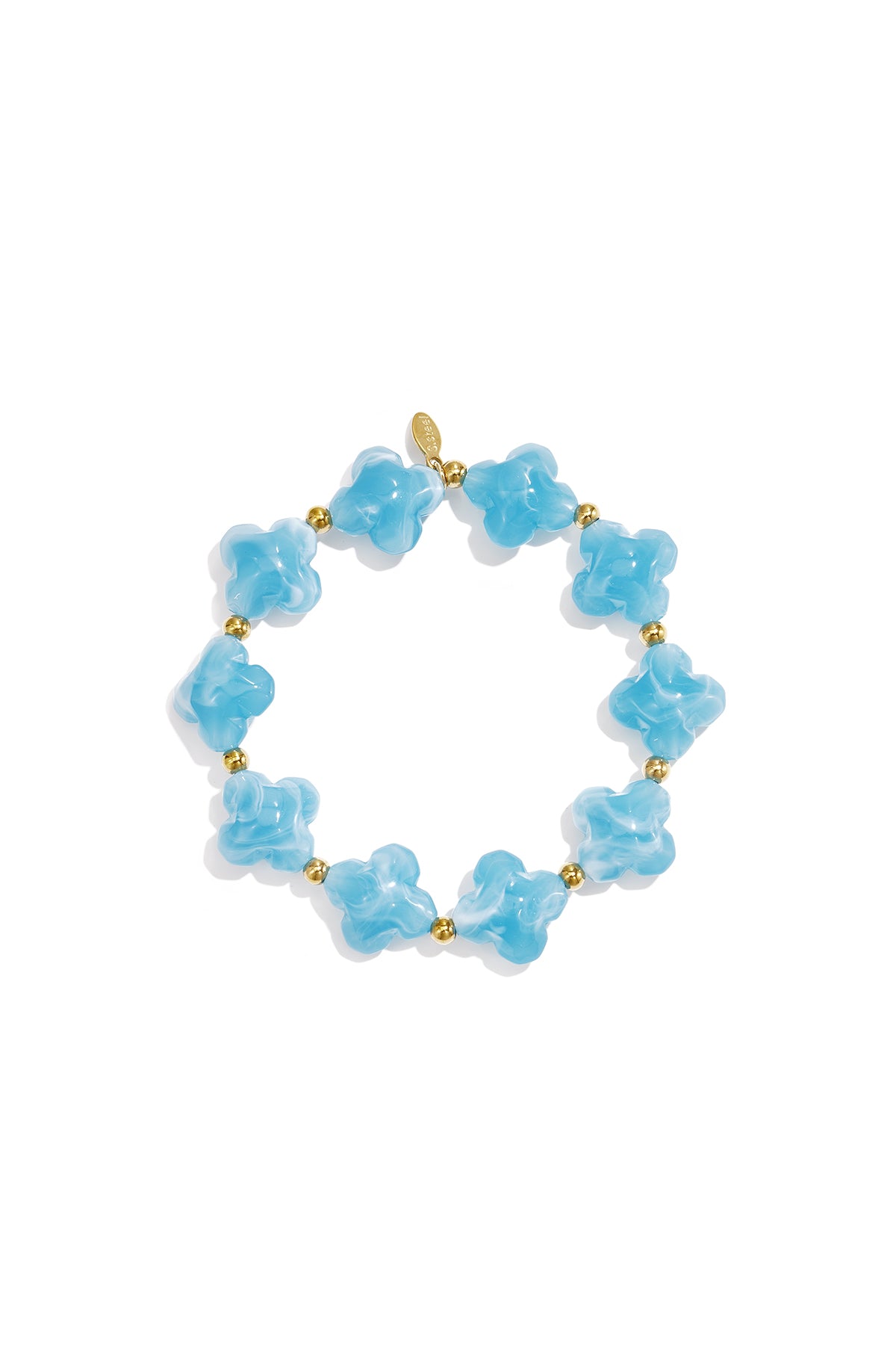 Women's acrylic beaded bracelet with clover motif – multiple colors