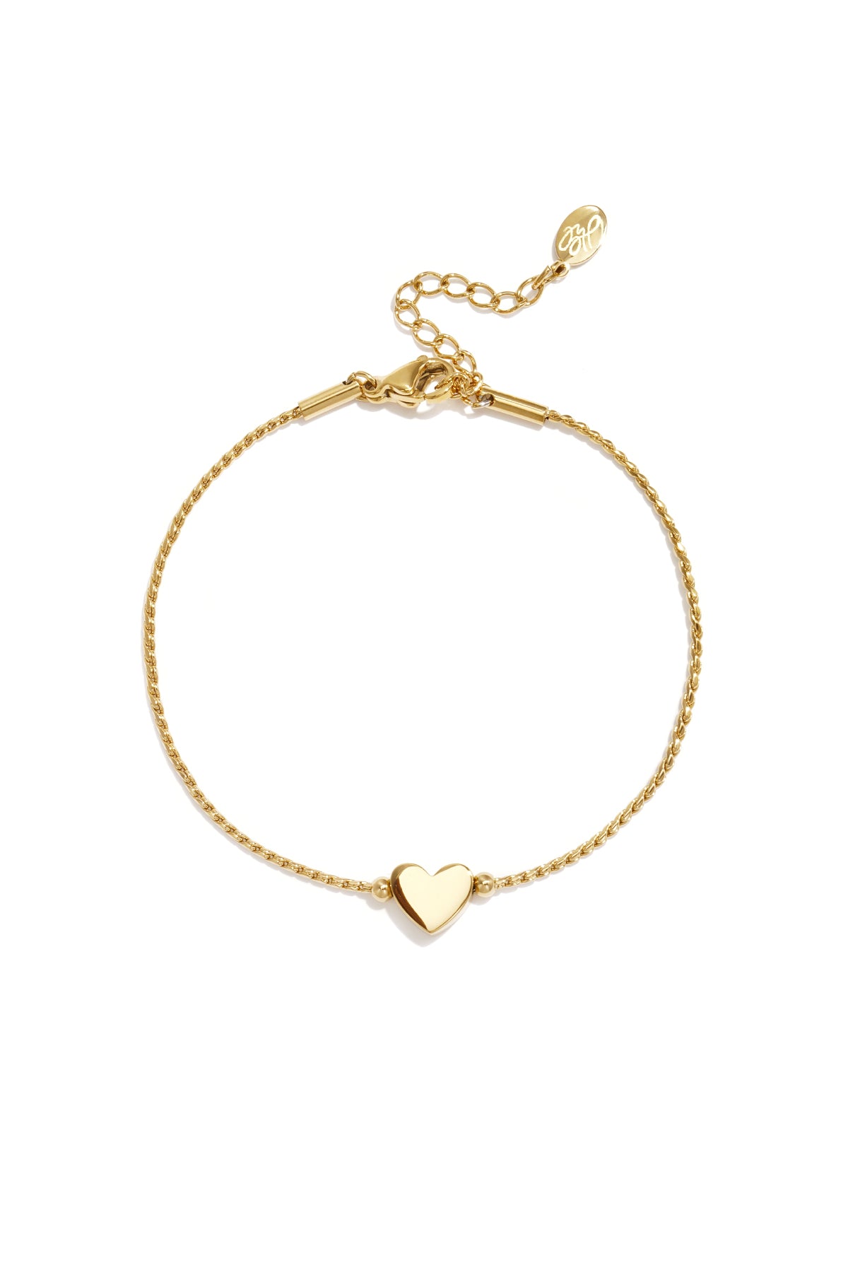 Roestvrij stalen armband hart Goud kleur Stainless Steel
