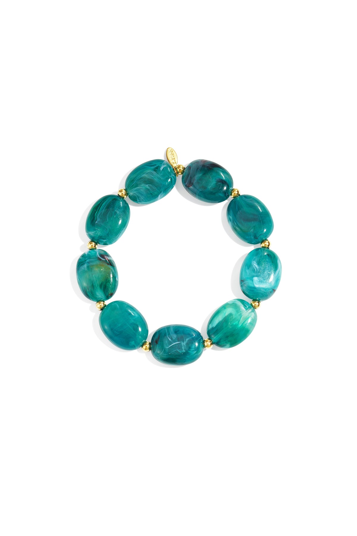 Kralen armband met ovale en goude kralen