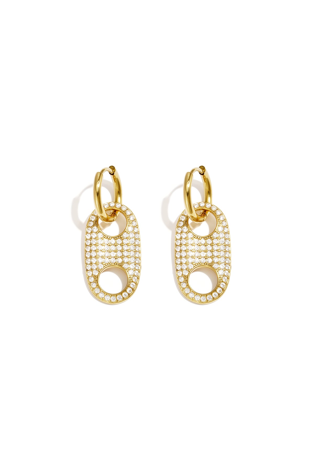 Women's Stainless Steel Geometric Dangle Earrings – Gold