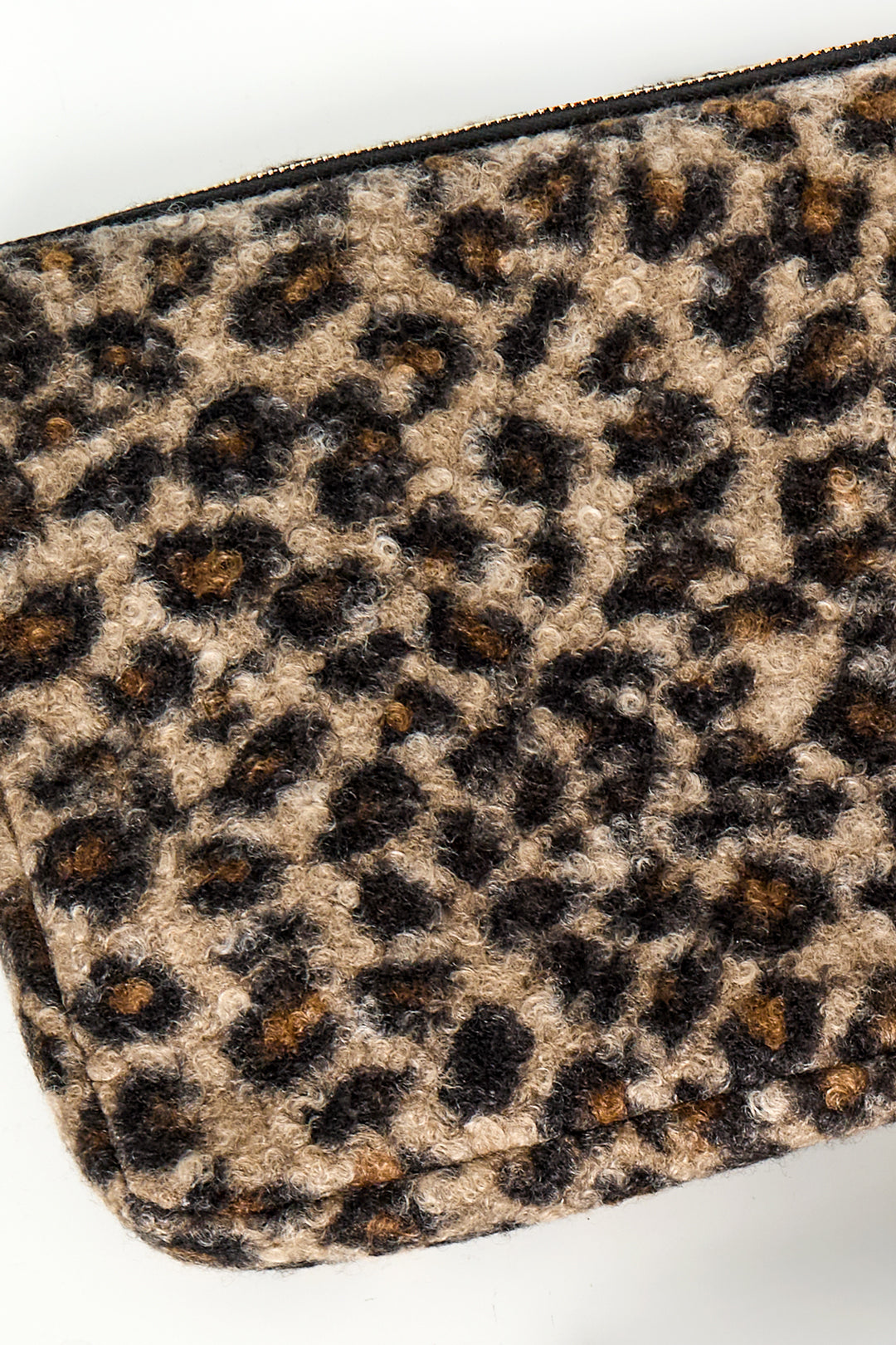 Sacoche pour ordinateur portable 100 % coton imprimé léopard – marron et gris – photo 2
