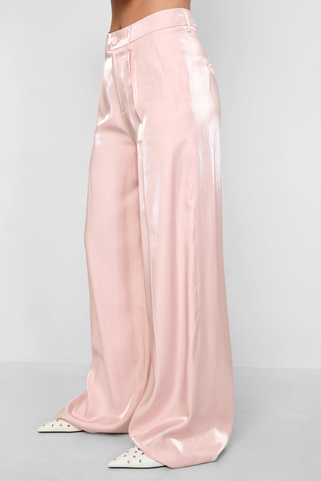 Dames Velvet Kiss broek in roze of gebroken wit – productfoto 6