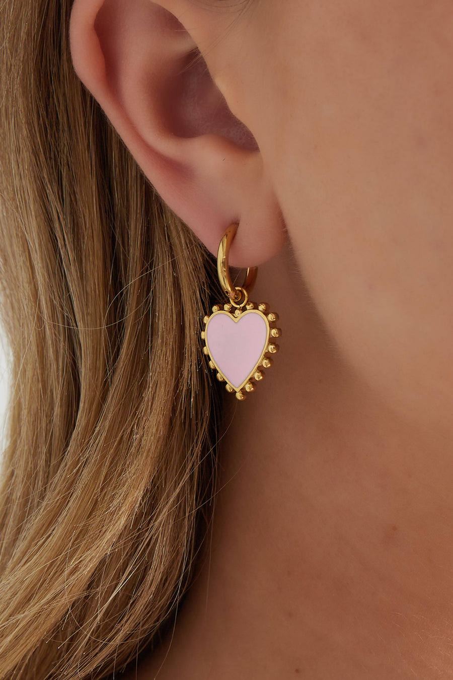 Boucles d'oreilles pendantes en acier inoxydable en forme de cœur pour femme – plusieurs couleurs