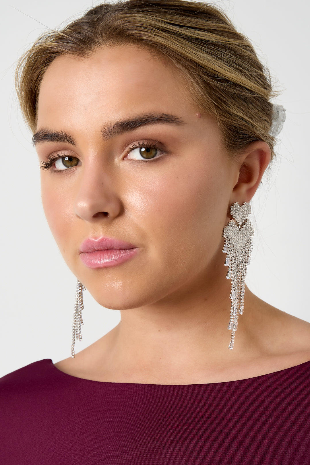 Women's Party Earrings Copper Heart-Shaped – Gold and Silver-Tone – image 2