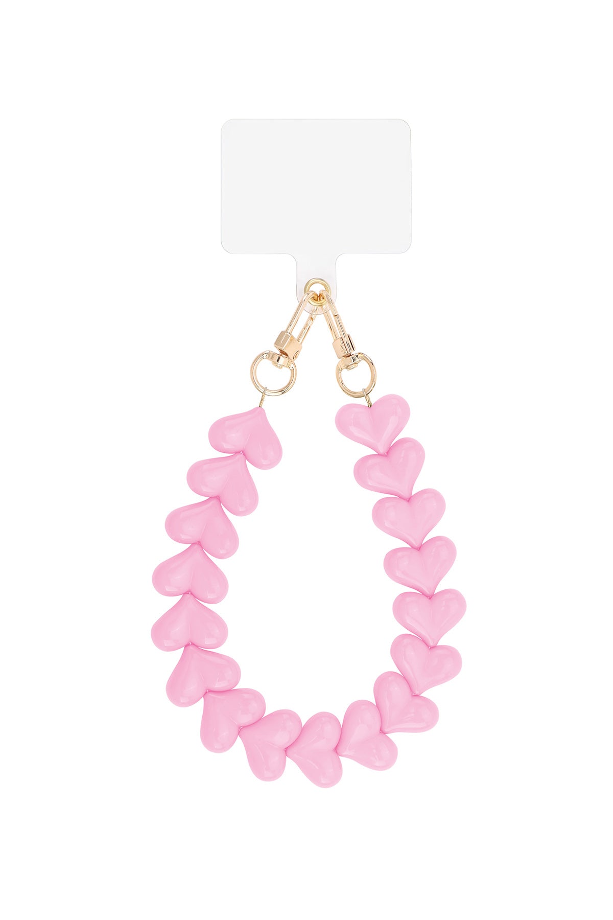 Cordon de téléphone en acrylique avec forme de cœur et perles – plusieurs couleurs