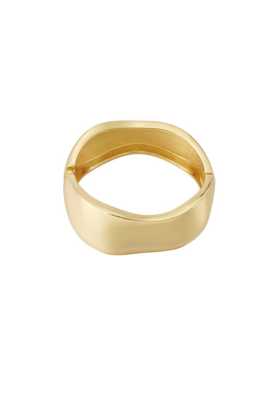 Bracelet jonc pour femme en alliage métallique de forme organique – couleur or