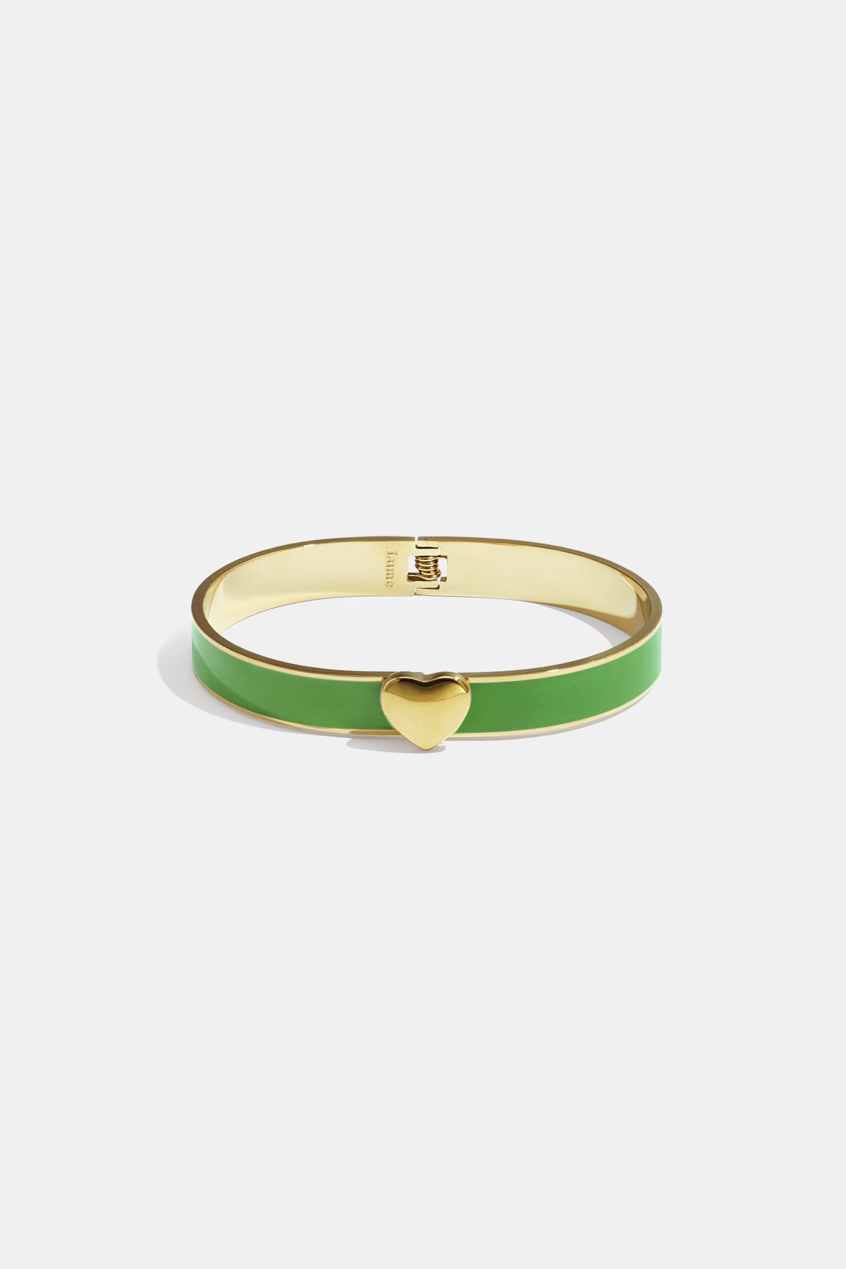 Bracelet jonc pour femmes en acier inoxydable avec cœur – plusieurs coloris