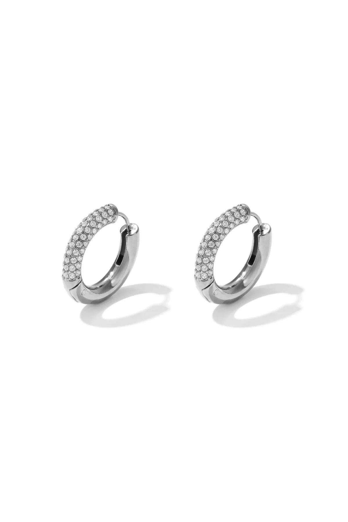 Boucles d'oreilles créoles pour femmes en acier inoxydable – couleur argent et couleur or – photo 7