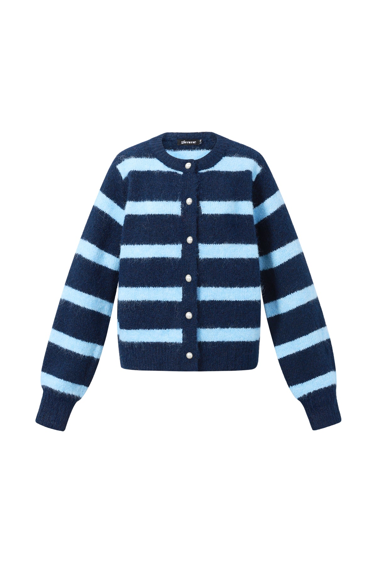 Dames gestreepte cardigan van gebreid polyester – productfoto 8