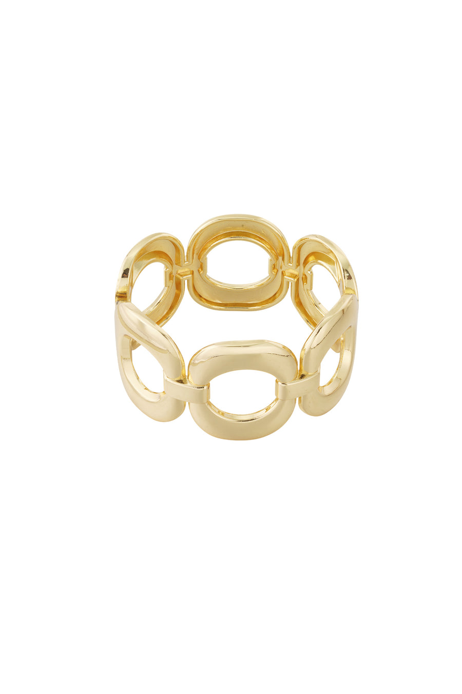 Bracelet jonc pour femme en alliage de métal à forme organique – doré
