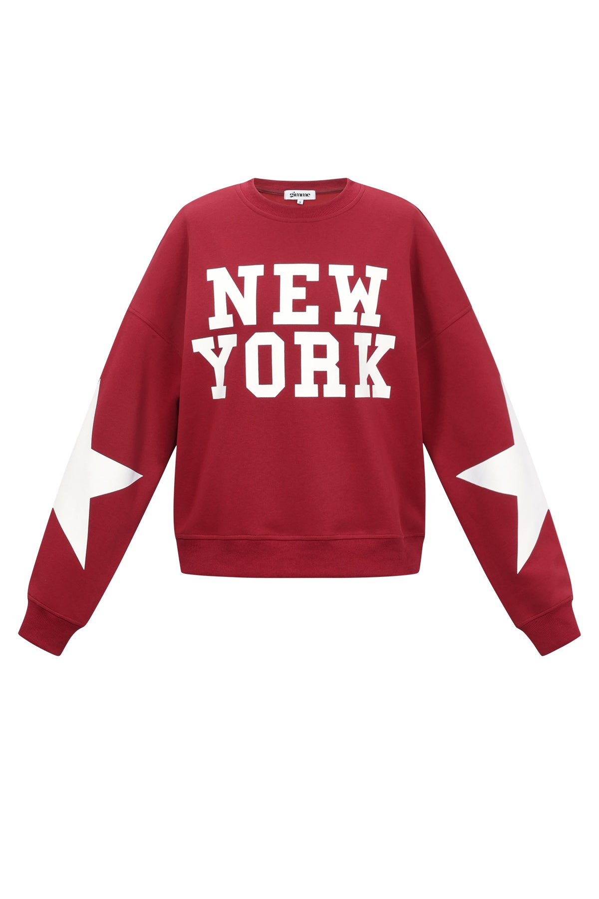 Pull tricoté pour femme avec motif étoiles et imprimé texte – New York