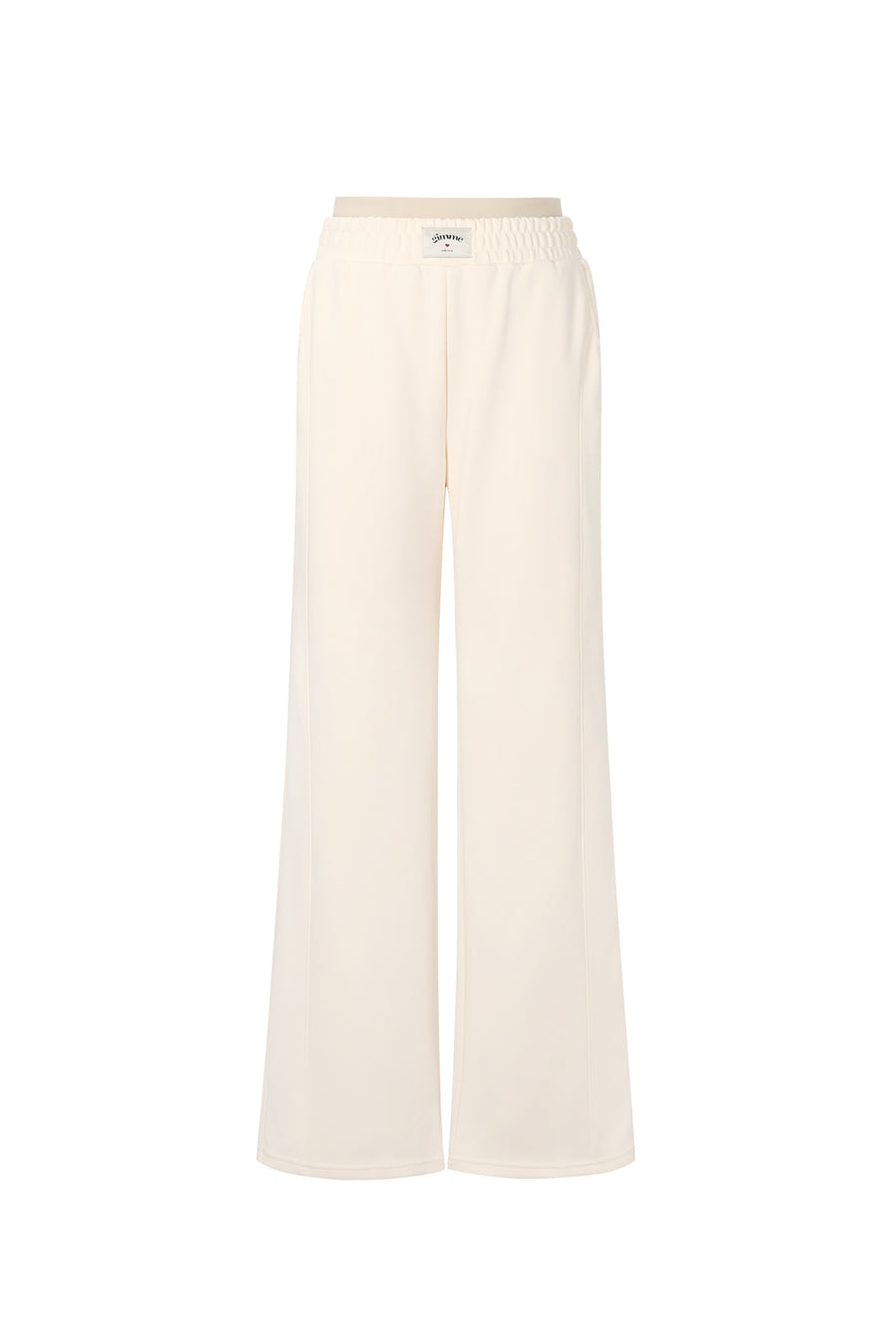 Dames sportieve rechte broek van gebreid polyester