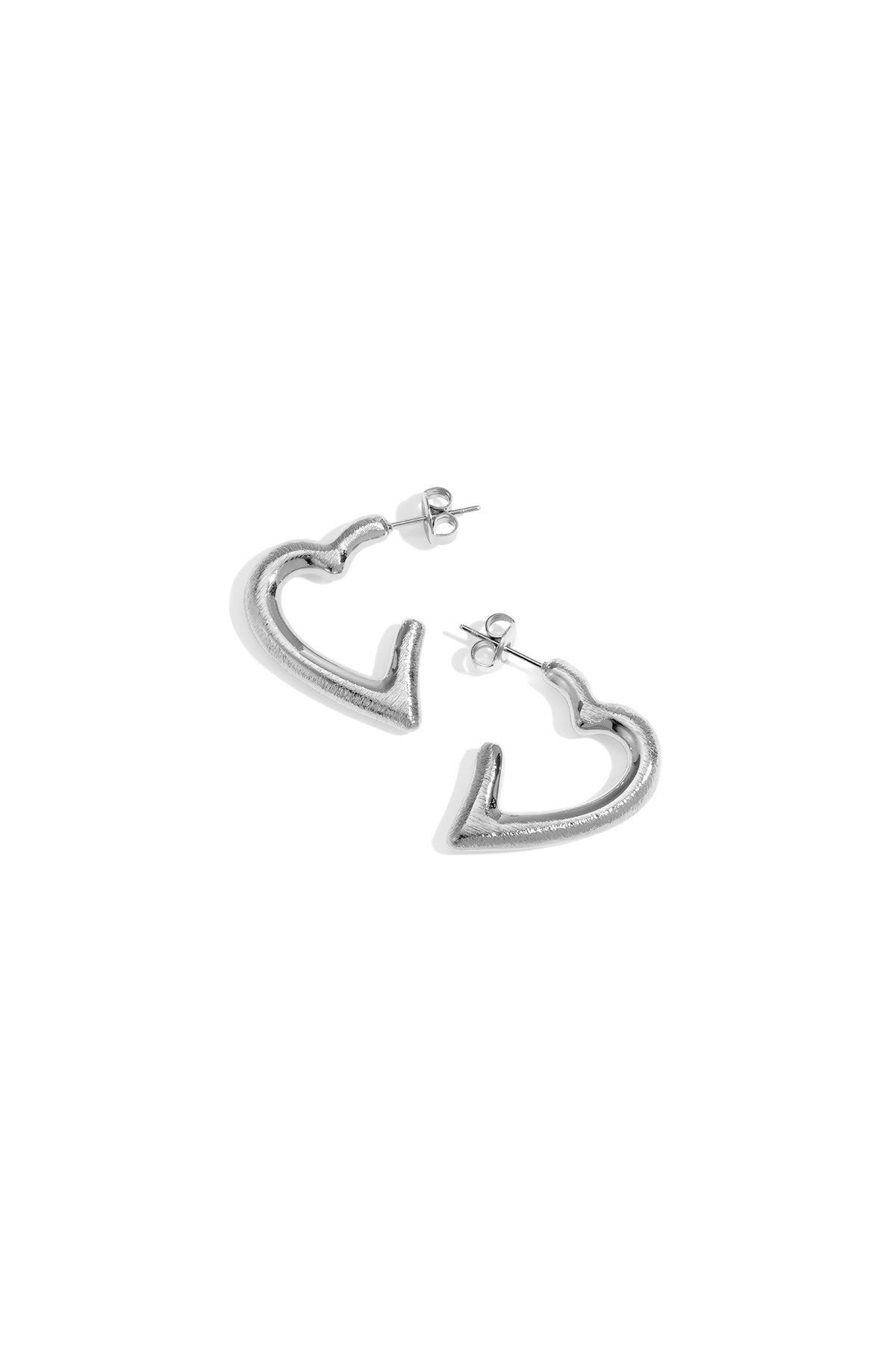 Women's 304 Stainless Steel Heart-Shaped Hoop Earrings – Gold-Colored