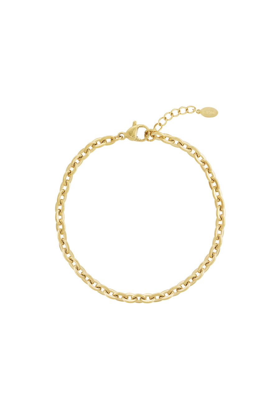 Bracelet à maillons pour femme en acier inoxydable avec détail maillon – couleur or