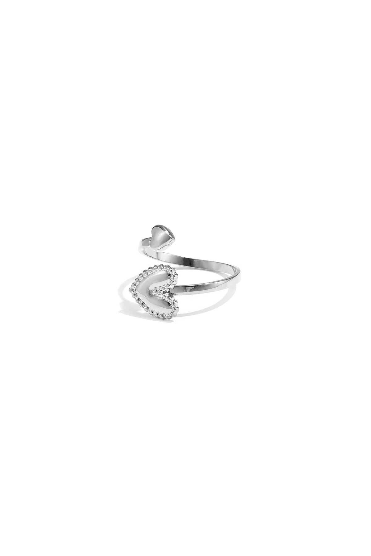 Bague statement pour femme en acier inoxydable en forme de cœur – couleur or