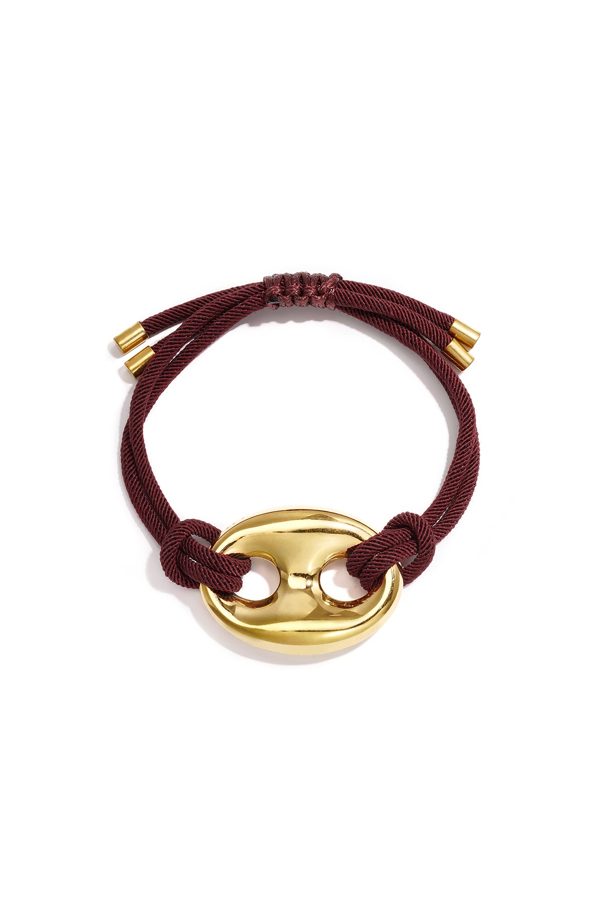 Satijnkoord armband met knop detail