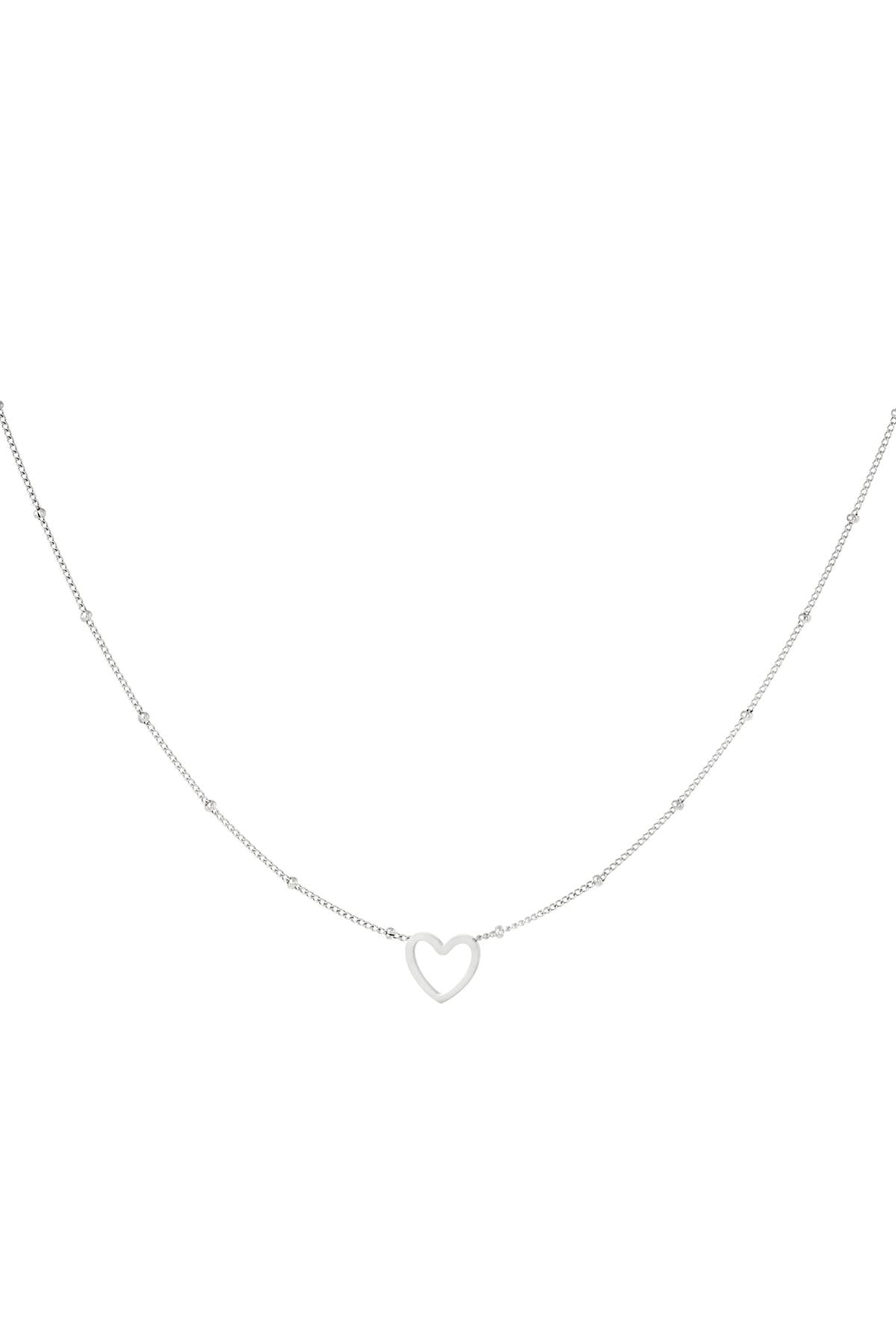 Women's necklace with heart-shaped stainless steel pendant - gold-colored
