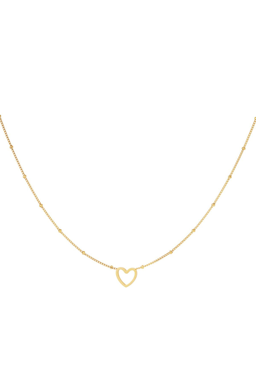 Collier pour femme avec pendentif en acier inoxydable en forme de cœur – couleur or
