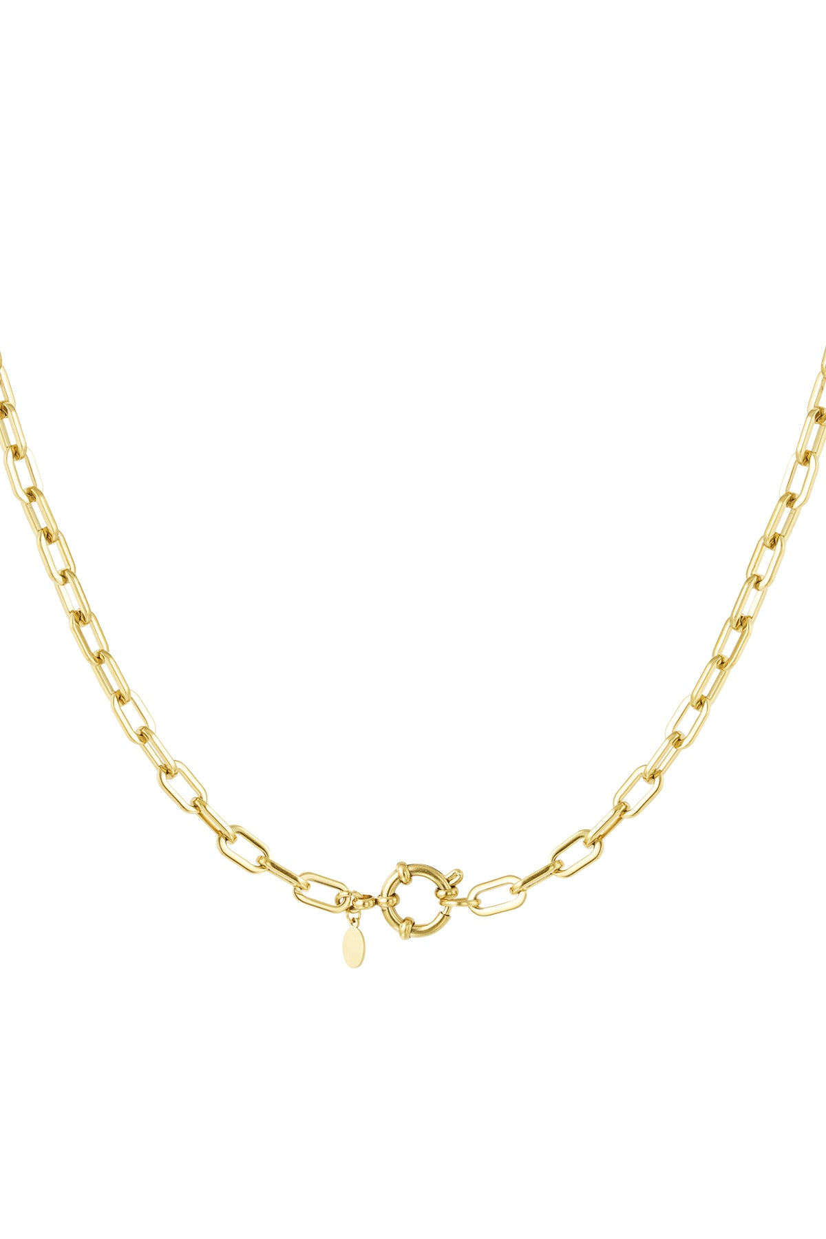 Collier à maillons en acier inoxydable pour femme avec détail de maillons - doré