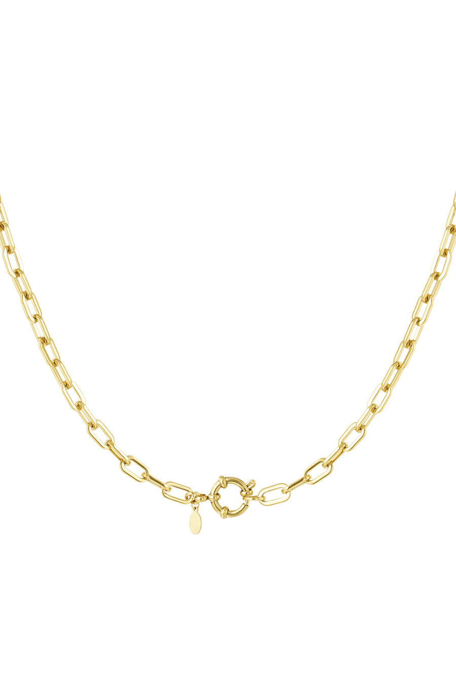 Collier à maillons en acier inoxydable pour femme avec détail de maillons - doré