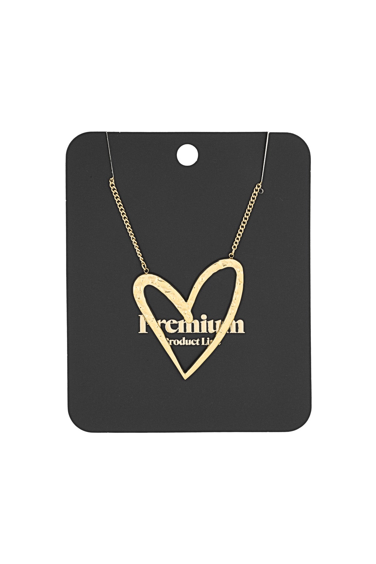 Collier pour femme avec pendentif cœur en acier inoxydable – couleur or – photo 5