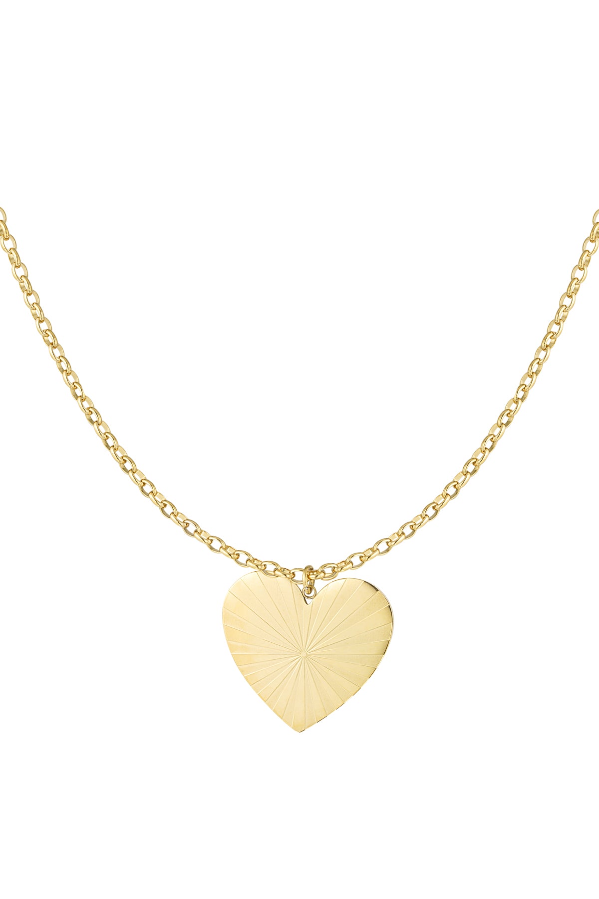 Collier femme avec pendentif cœur en acier inoxydable – couleur or
