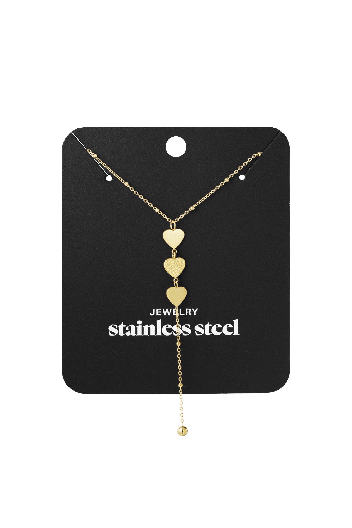 Collier pour femme avec pendentif cœur en acier inoxydable – coloris doré – photo 3