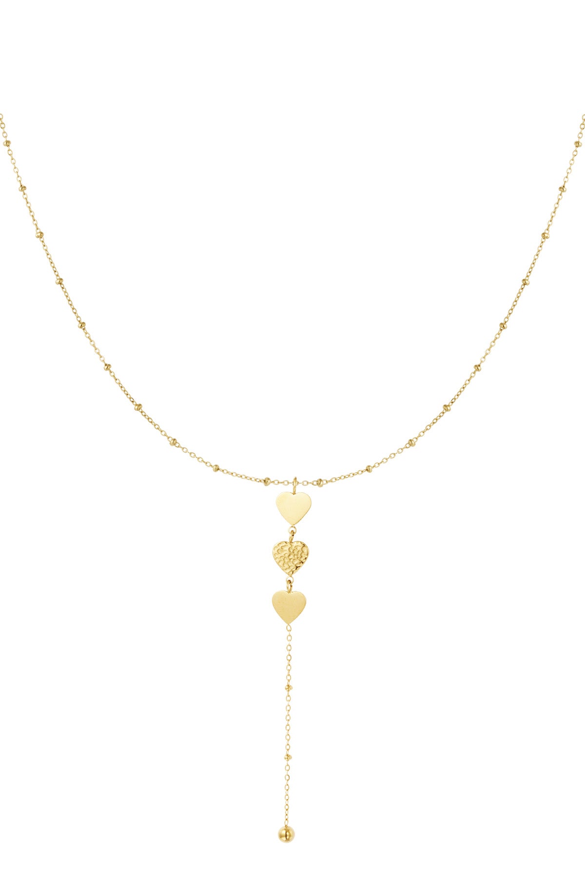Collier pour femme avec pendentif cœur en acier inoxydable – coloris doré