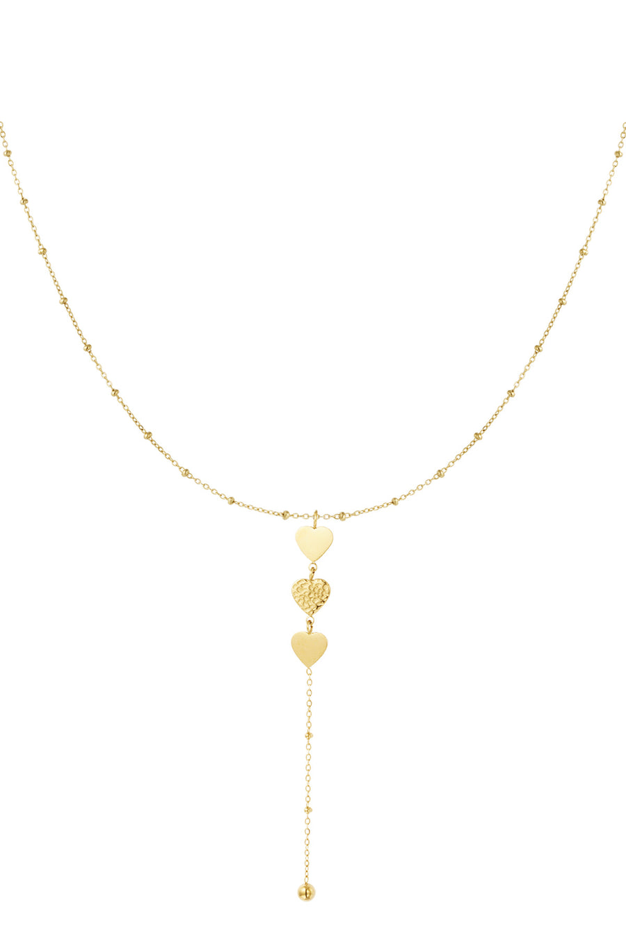 Collier pour femme avec pendentif cœur en acier inoxydable – coloris doré