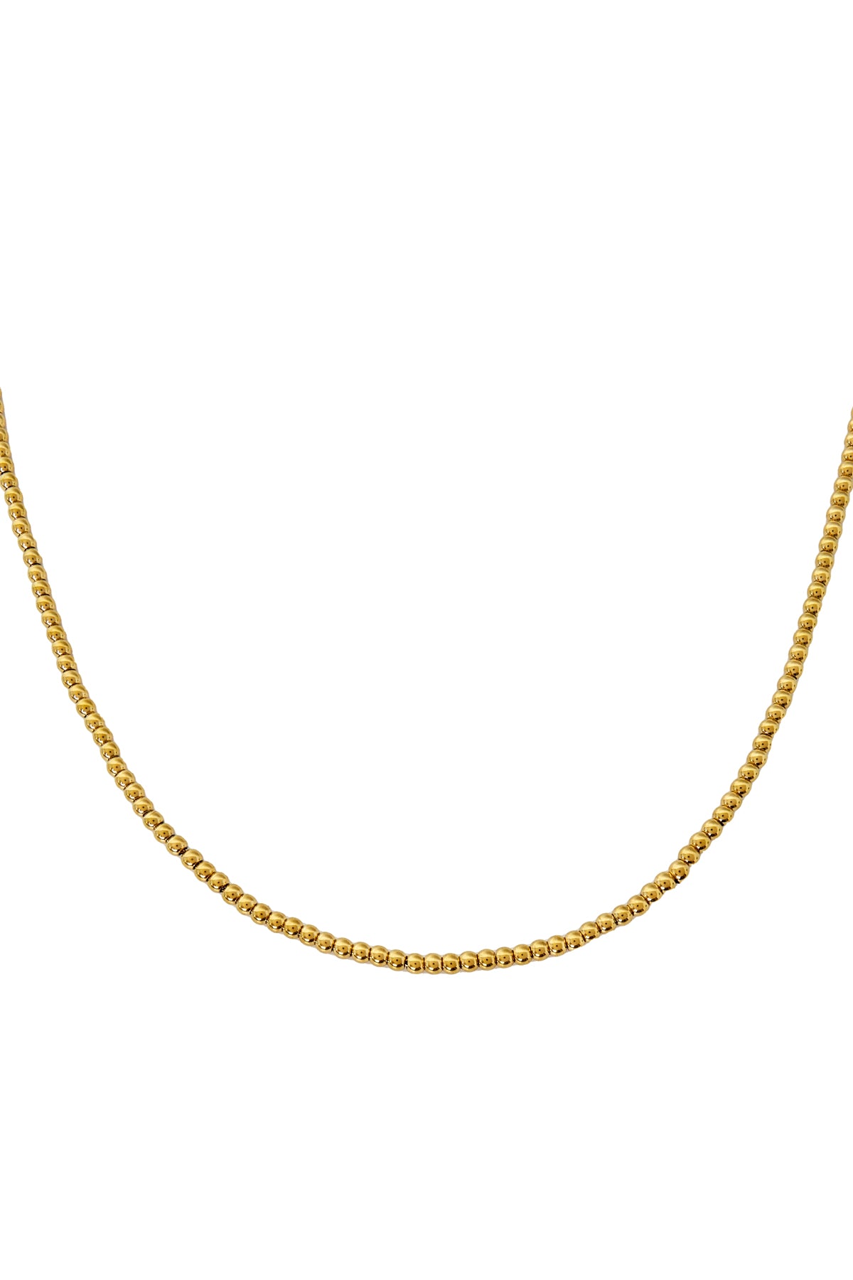 Collier de perles pour femme en acier inoxydable – couleur or et couleur argent