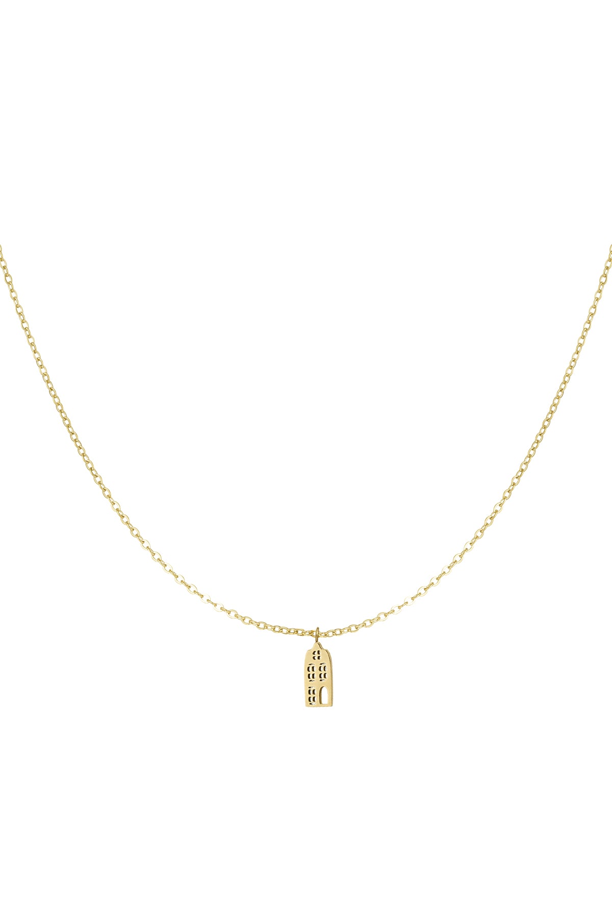 Women's necklace with cartoon-patterned 304 stainless steel pendant - gold-colored