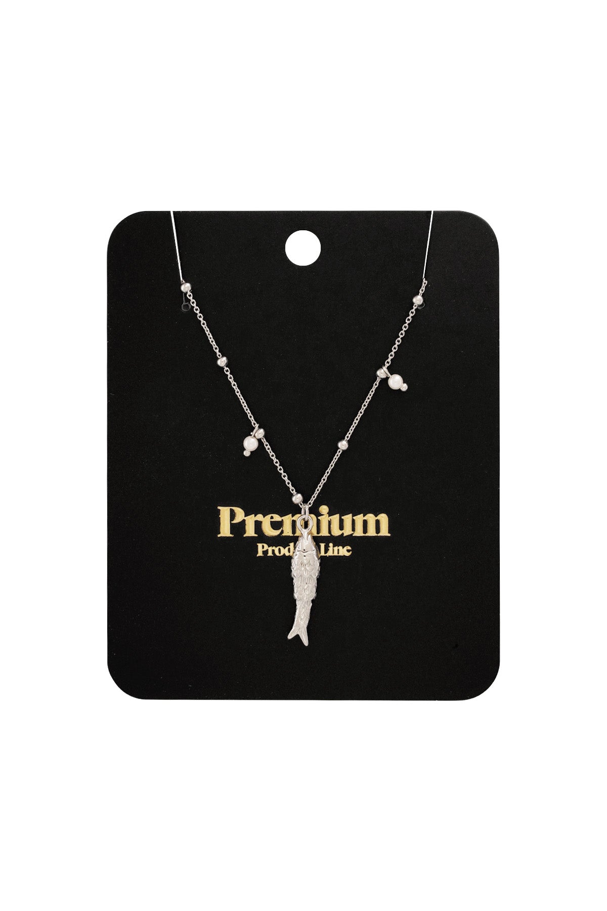Women's Necklace with 304 Stainless Steel Pendant, Animal Pattern and Fish Motif Imitation Pearl – image 3