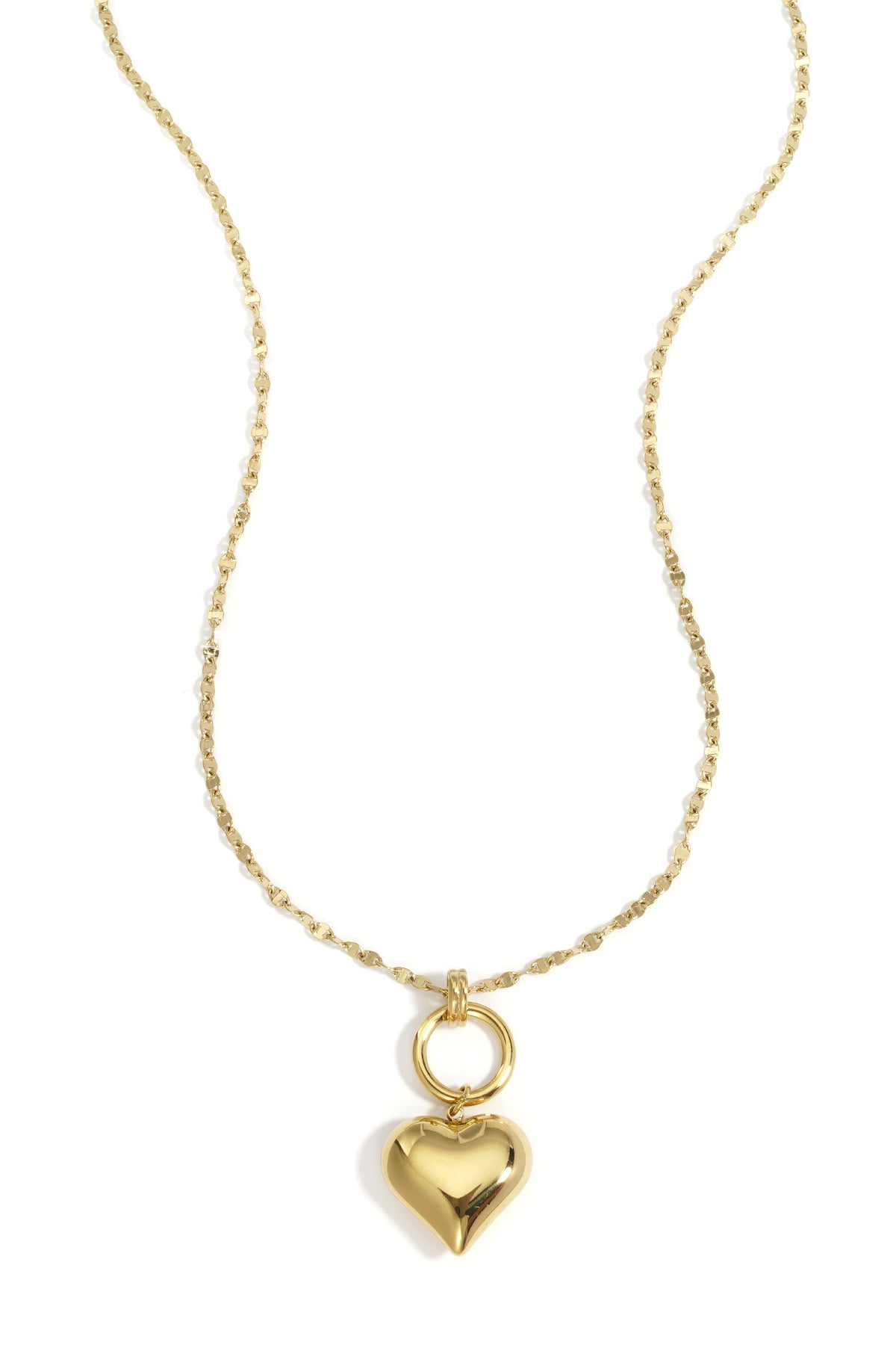 Collier femme avec pendentif cœur en acier inoxydable 304 – doré