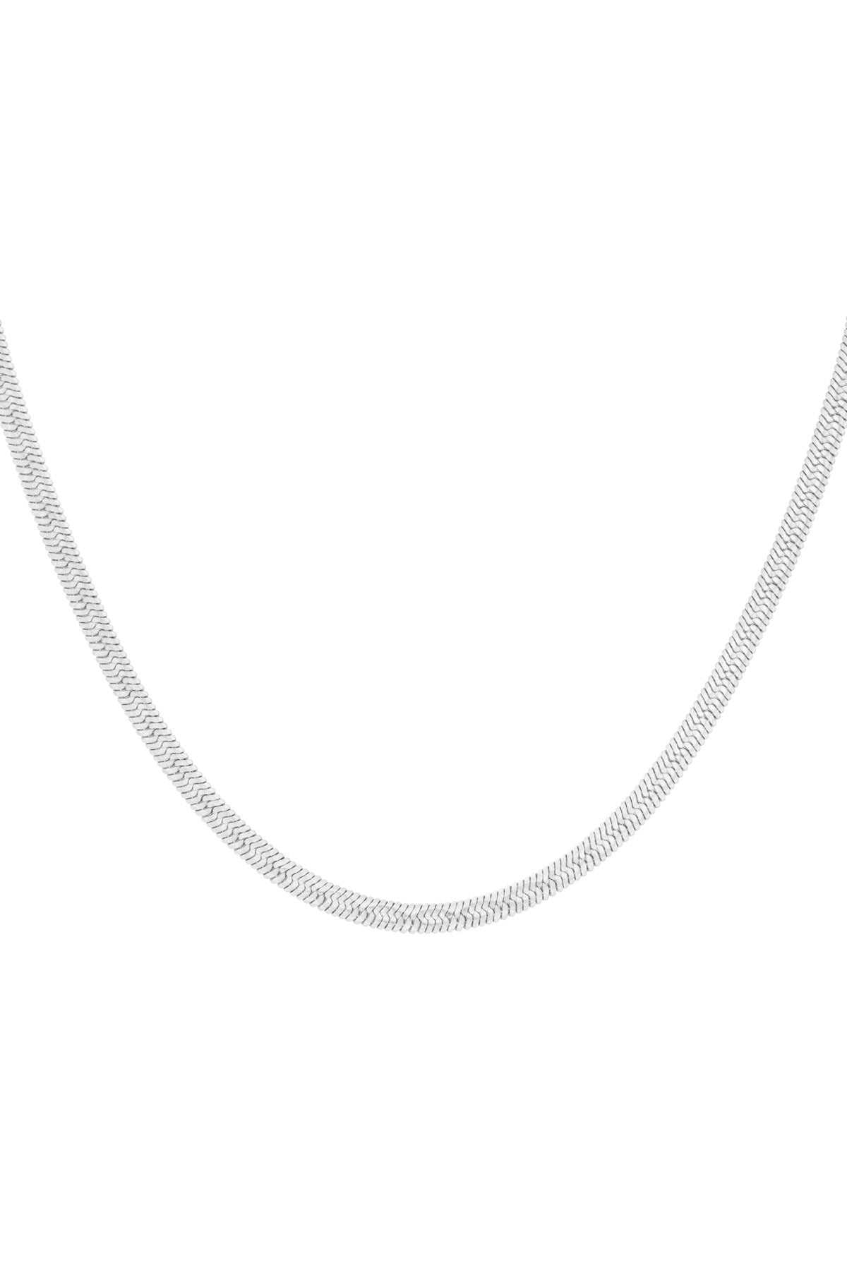 Collier à chaîne pour femmes en acier inoxydable, forme organique et détails maillés
