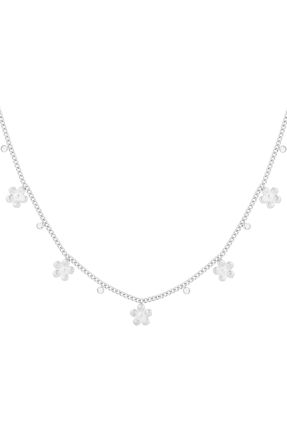 Collier pour femme avec pendentif en acier inoxydable motif fleur – doré