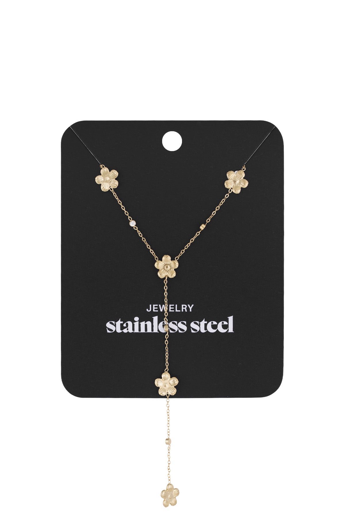 Collier femme en acier inoxydable avec pendentif motif floral – couleur or – photo 3