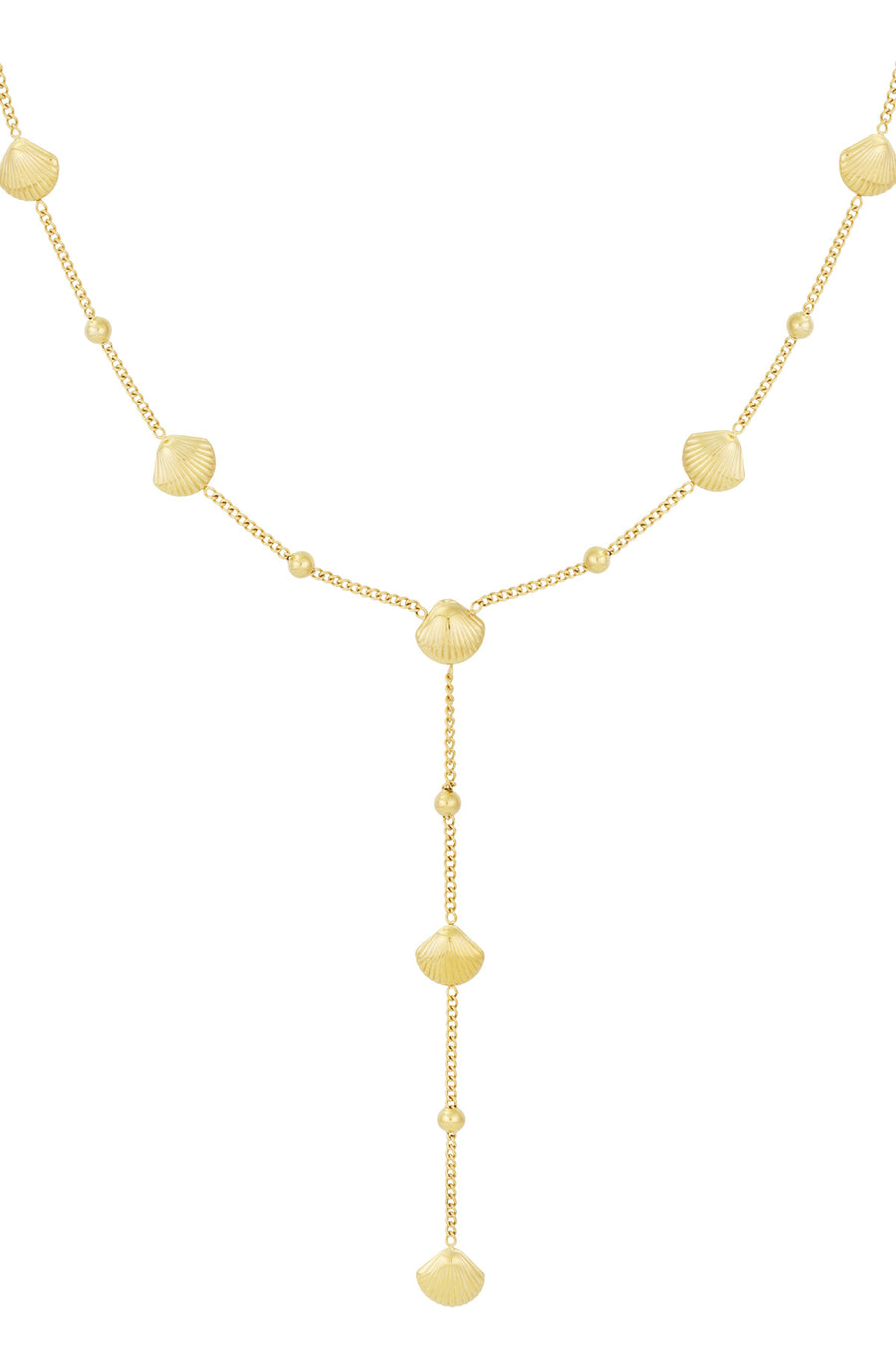 Collier pour femme en acier inoxydable avec pendentif détails océaniques et motif coquillage