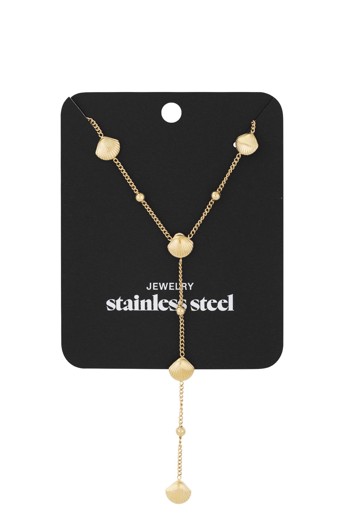 Collier pour femme en acier inoxydable avec pendentif détails océaniques et motif coquillage – photo 3