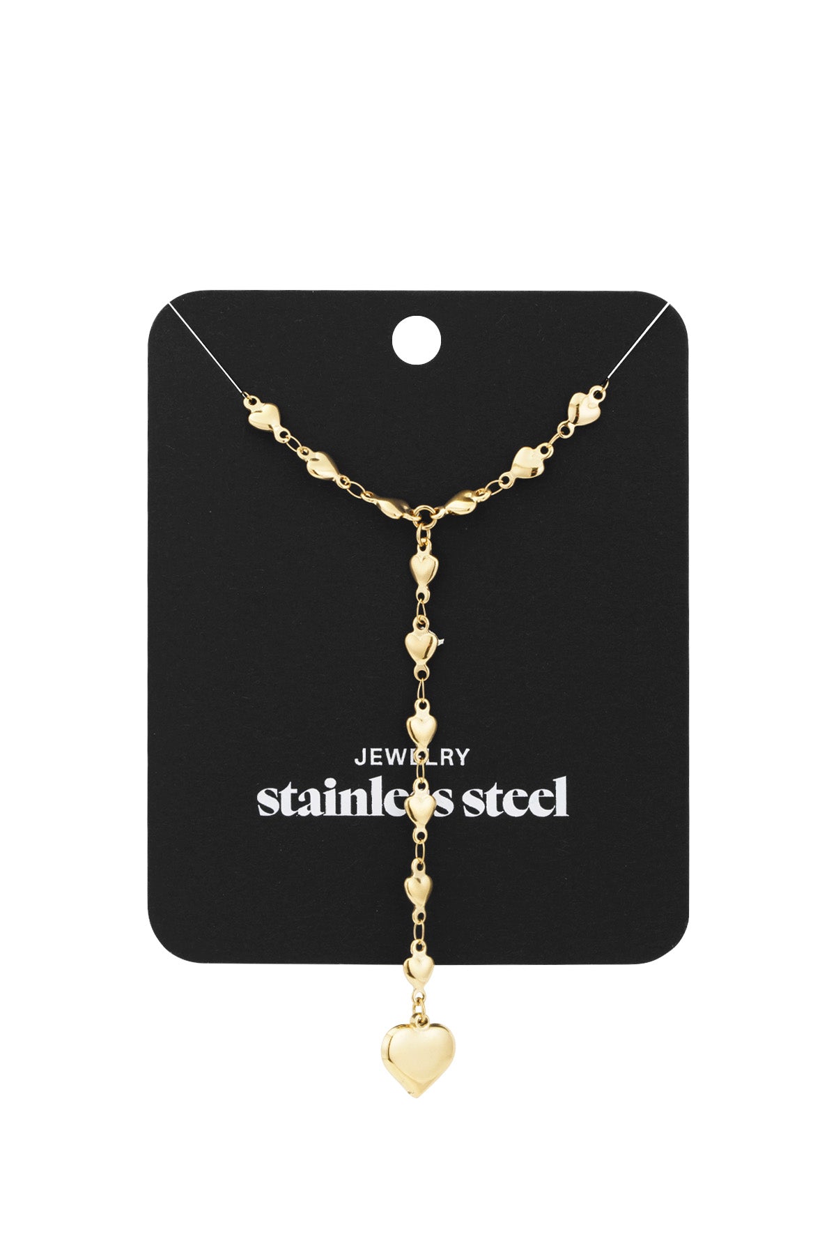 Collier femme en acier inoxydable avec pendentif en forme de cœur – couleur or – photo 3