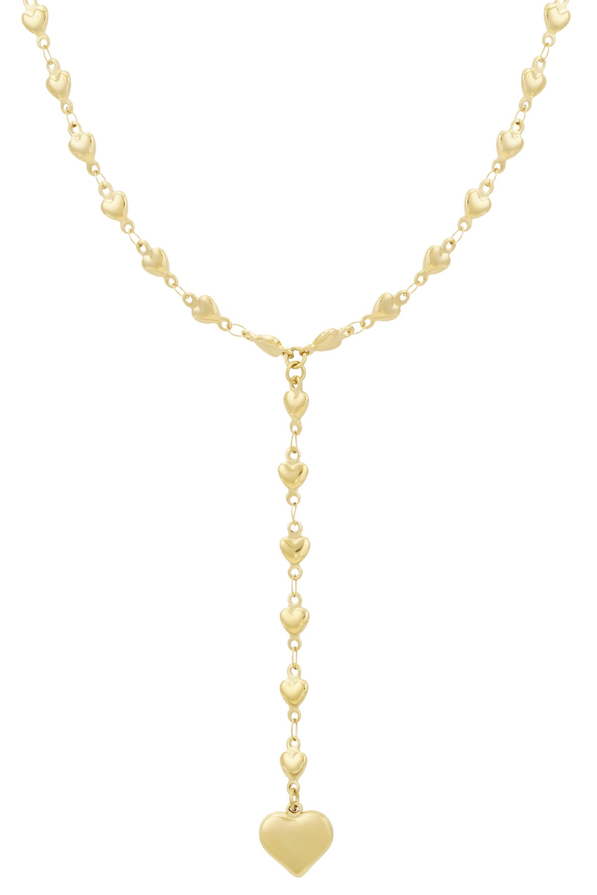 Collier femme en acier inoxydable avec pendentif en forme de cœur – couleur or