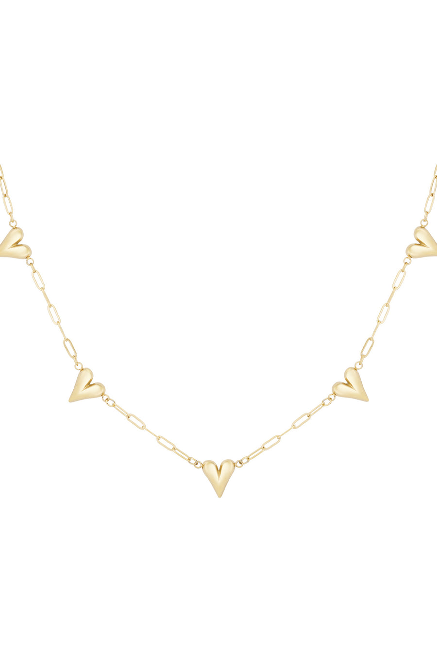 Collier chaîne pour femmes en acier inoxydable avec pendentif cœur – doré