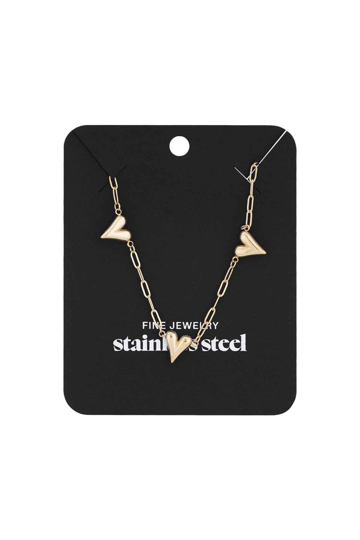 Women's Stainless Steel Chain Necklace with Heart - Gold Plated – image 3