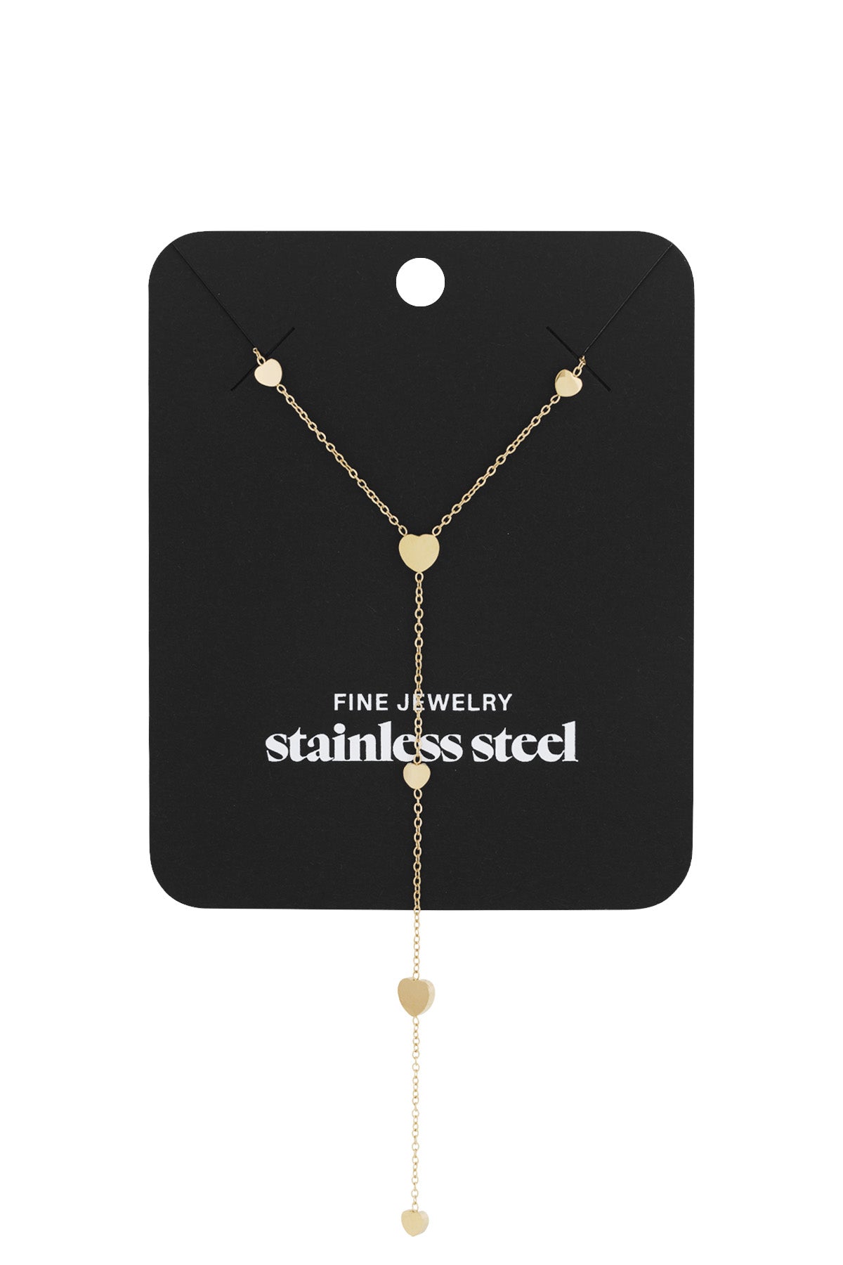 Collier femme avec pendentif cœur en acier inoxydable – doré – photo 3