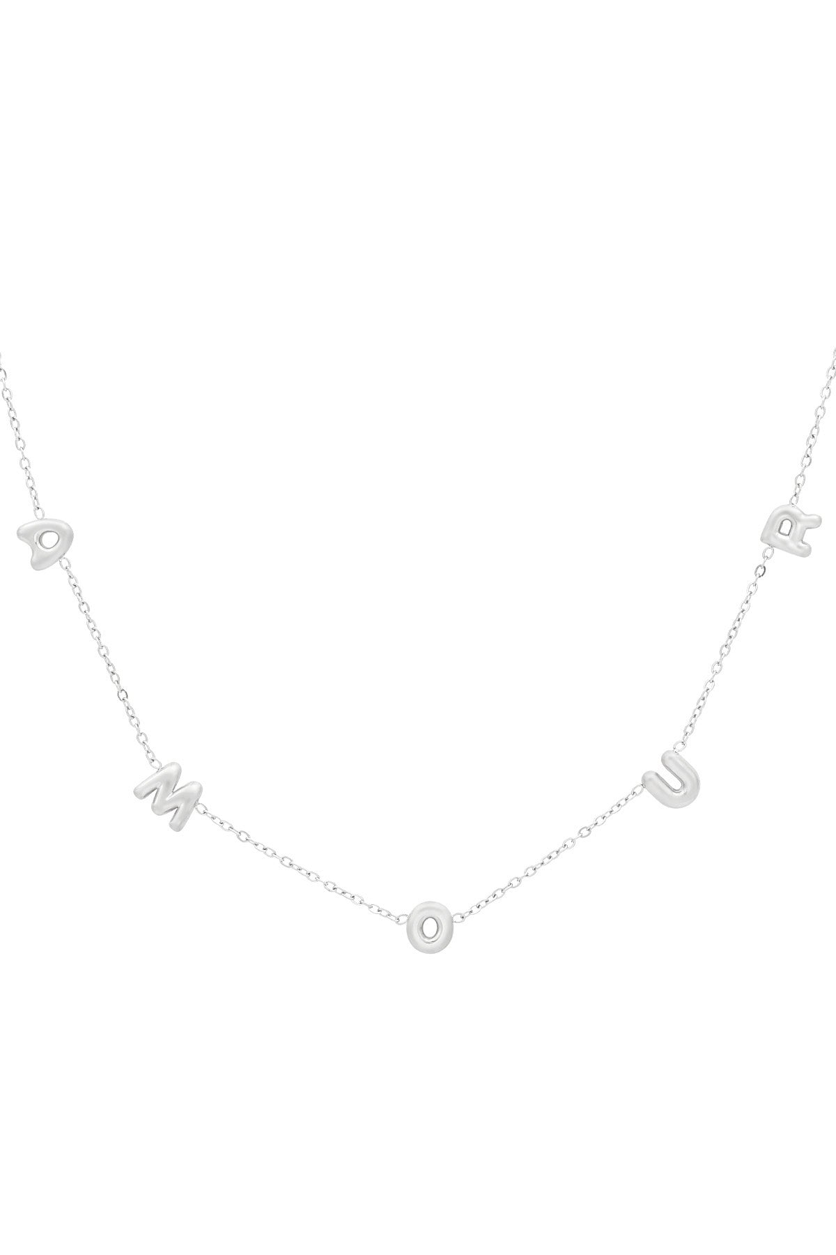 Collier pour femme avec pendentif en acier inoxydable et détail lettre – couleur or
