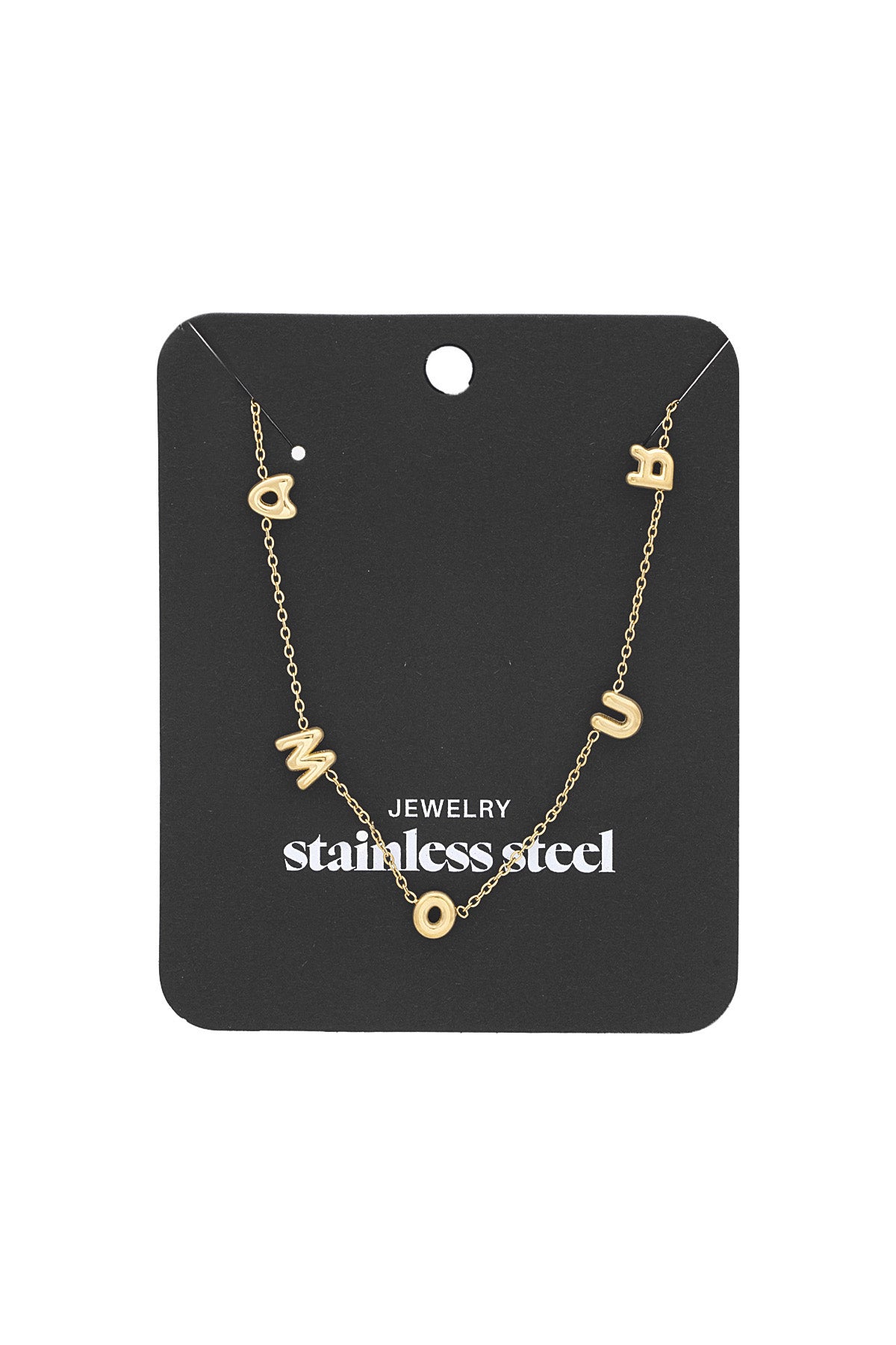 Collier pour femme avec pendentif en acier inoxydable et détail lettre – couleur or – photo 3