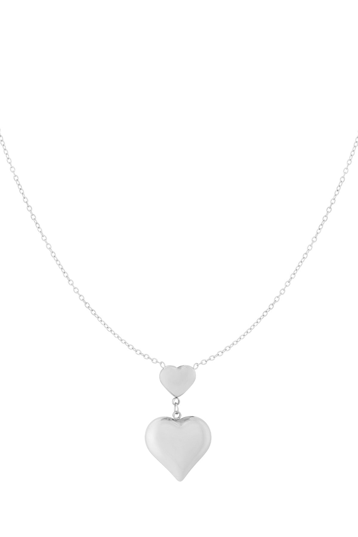 Women's stainless steel necklace with heart pendant – gold-colored