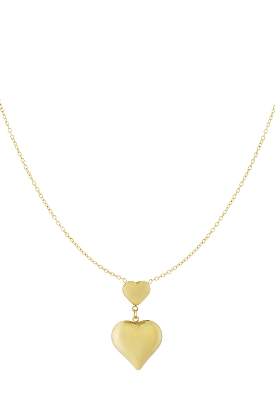 Collier pour femme en acier inoxydable avec pendentif en forme de cœur – doré